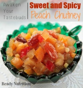 Many are trying to find healthier options to use instead of fattening condiments. This spicy peach chutney is a delicious alternative and will add some zip to your meals. #ReadyNutrition