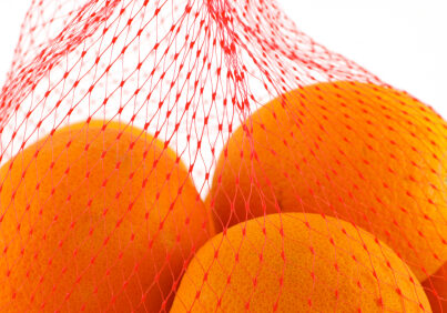 Oranges in mesh bag