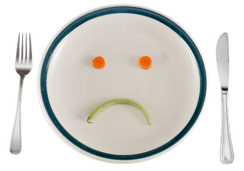 Close-up of a place setting with diet dinner-plate