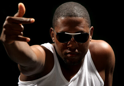 Young african american male on black background