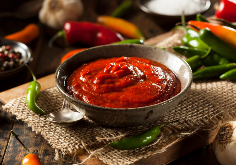 Hot Spicy Red Sriracha Sauce in a Bowl