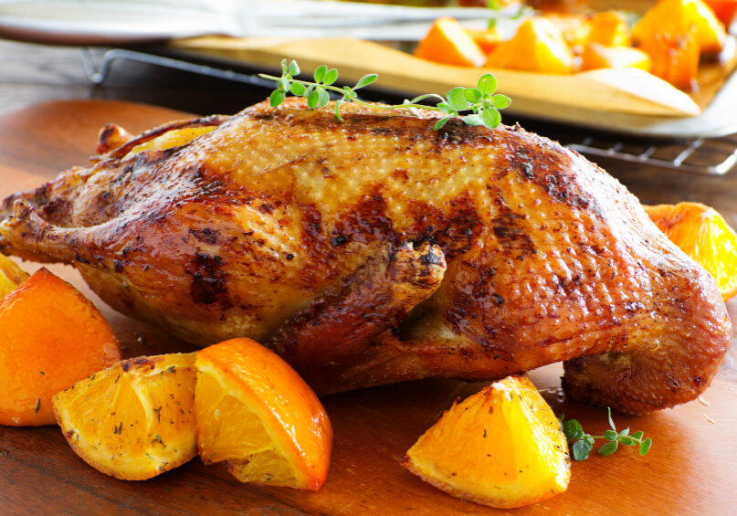 Roast duck with oranges