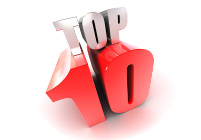 3d text - "Top 10". High quality 3d render on white background.